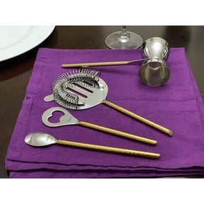 Vibhsa Bar Tools Accessories Bartending Kit set of 4 for Home Bar (Golden Hammered)