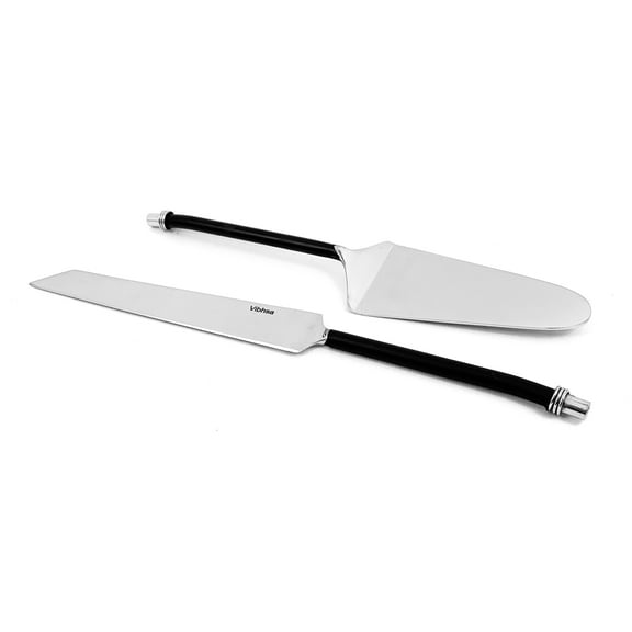 Vibhsa 2-Piece Cake Server and Knife Set with Twisted Stainless Steel Handles