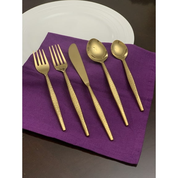 Vibhsa Flatware 5-Piece Gold Flatware Set