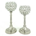 thumbnail image 1 of Vibhsa Round Crystal Aluminium Candle Holder Set of 2, 1 of 3