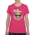 thumbnail image 1 of Vibin’ Since Day One - Cool Retro Emoji Smiley Graphic Women's T-shirt, 1 of 4