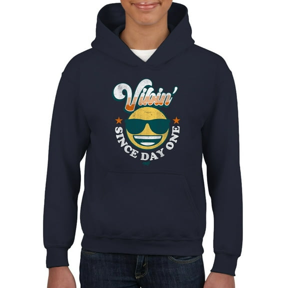 Vibin’ Since Day One - Cool Retro Emoji Smiley Graphic Youth's Hoodie