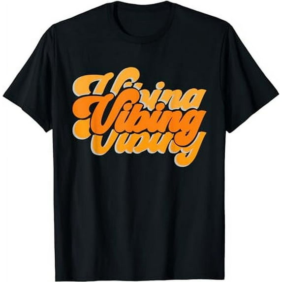 Vibing Orange Vibes Only Color Graphic T-Shirt