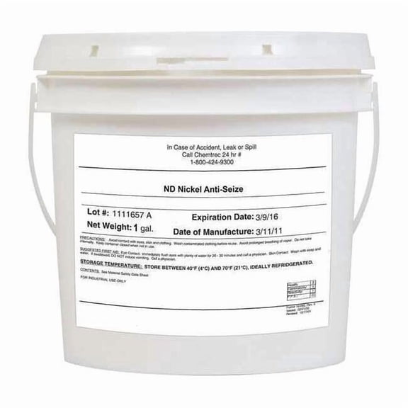 Anti-Seize, General Purpose, Jug, 1 gal, Nickel Base, Paste, 2600 Degrees F Max 90720