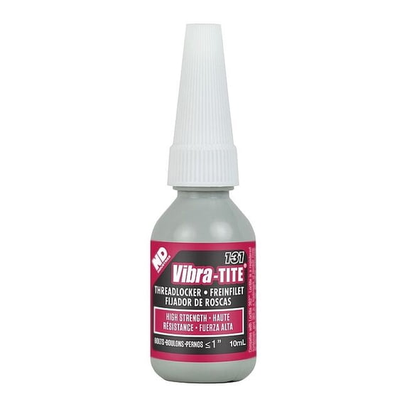 Threadlocker, VIBRA-TITE 131, Red, High Strength, Liquid, 10 mL Bottle
