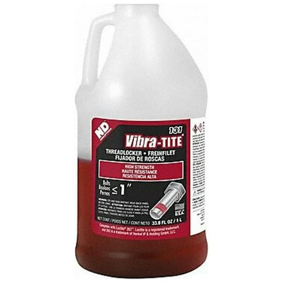 Threadlocker, VIBRA-TITE 131, Red, High Strength, Liquid, 1 L Bottle