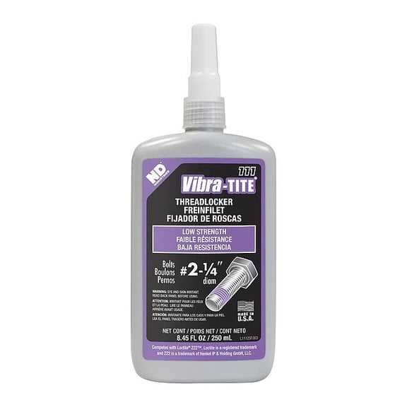 Threadlocker, VIBRA-TITE 111, Purple, Low Strength, Liquid, 250 mL Bottle