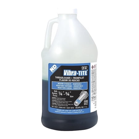 Threadlocker, VIBRA-TITE 121, Blue, Medium Strength, Liquid, 1 L Bottle