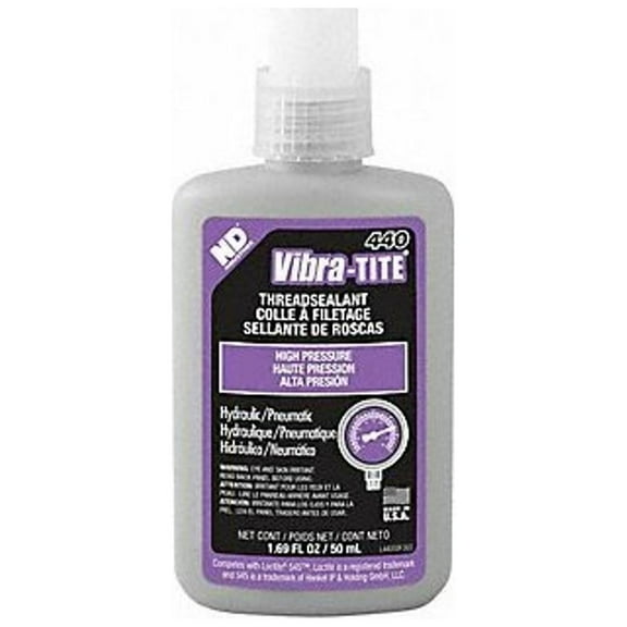 Vibra-Tite Pipe Thread Sealant, 440, Purple, Liquid, 1.7 fl oz, Bottle 44050