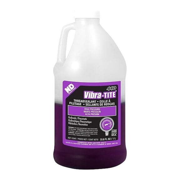 Vibra-Tite Pipe Thread Sealant, 440, Purple, Liquid, 1 L Bottle 44000