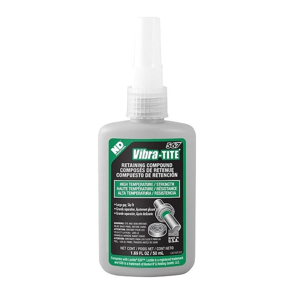 Vibra-Tite Retaining Compound, 567 Series, Green, Liquid, 50ml, Bottle 56750