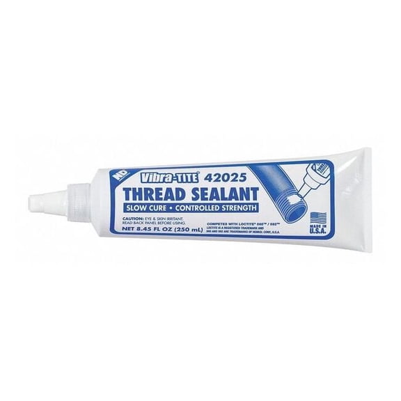 Vibra-Tite Thread Sealant, White, Liquid, 250 mL Tube 42025