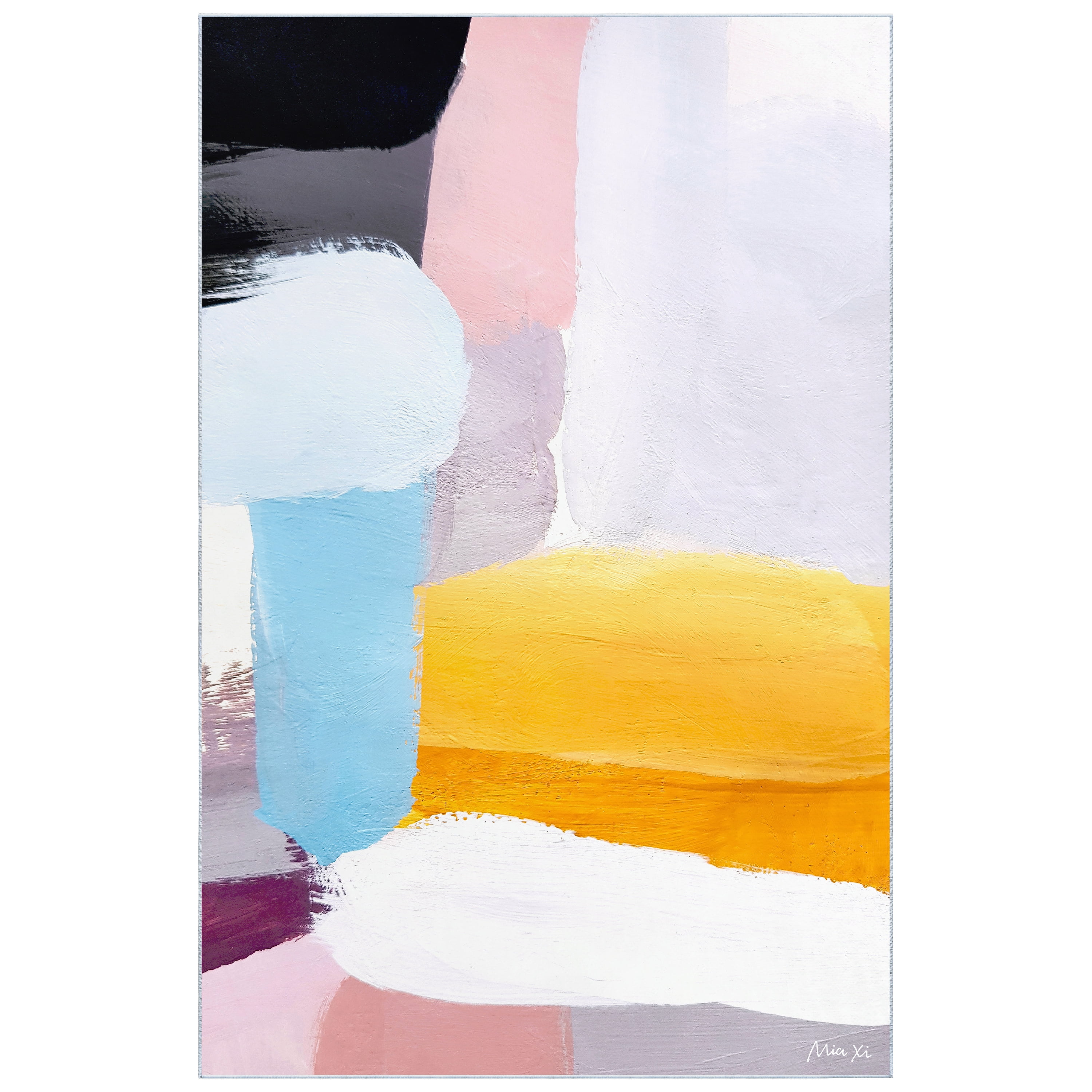 Vibrance I Washable Color Blocks Art Area Rug size 5'x8', Power-loomed, Heavenly Softness with Non-Slipping Backing