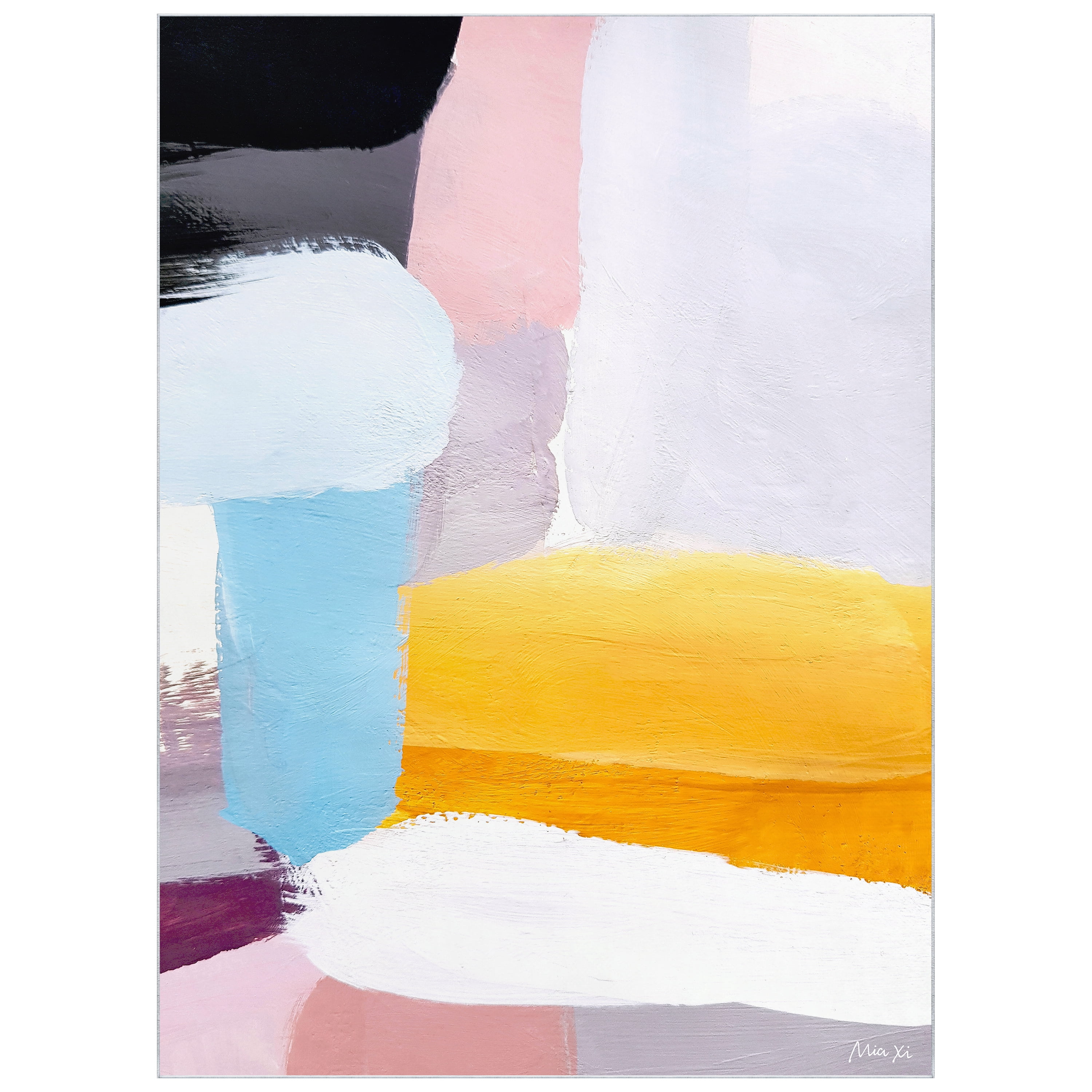 Vibrance I Washable Color Blocks Art Area Rug size 8'x10', Power-loomed, Heavenly Softness with Non-Slipping Backing