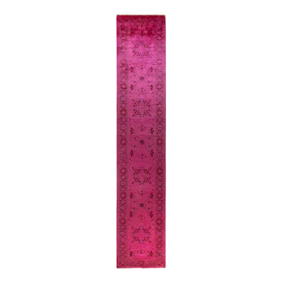 Vibrance, One-of-a-Kind Hand-Knotted Area Rug - Pink, 2' 7" x 13' 10"