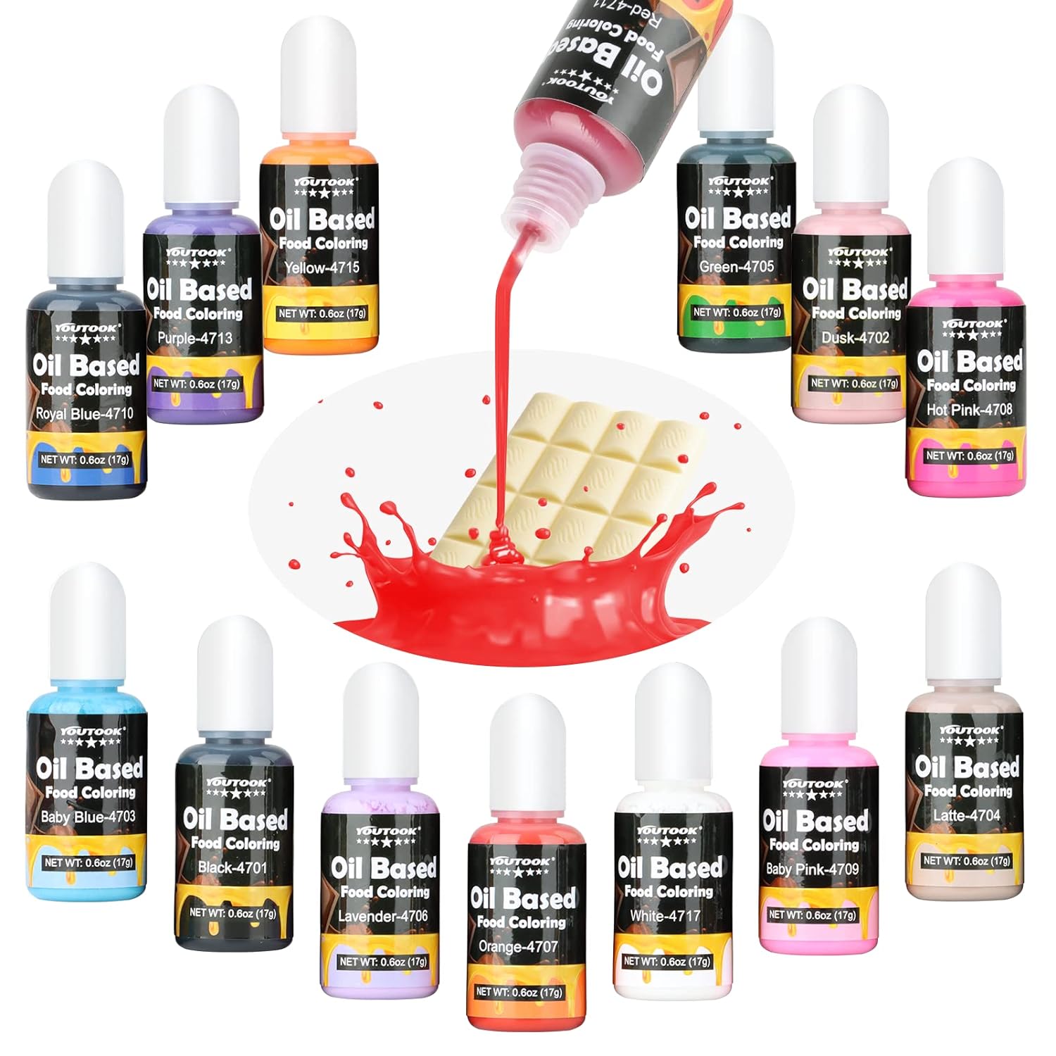 Vibrant 14Color Oil Based Food Coloring for Chocolate Perfect for Candy Melts Larger