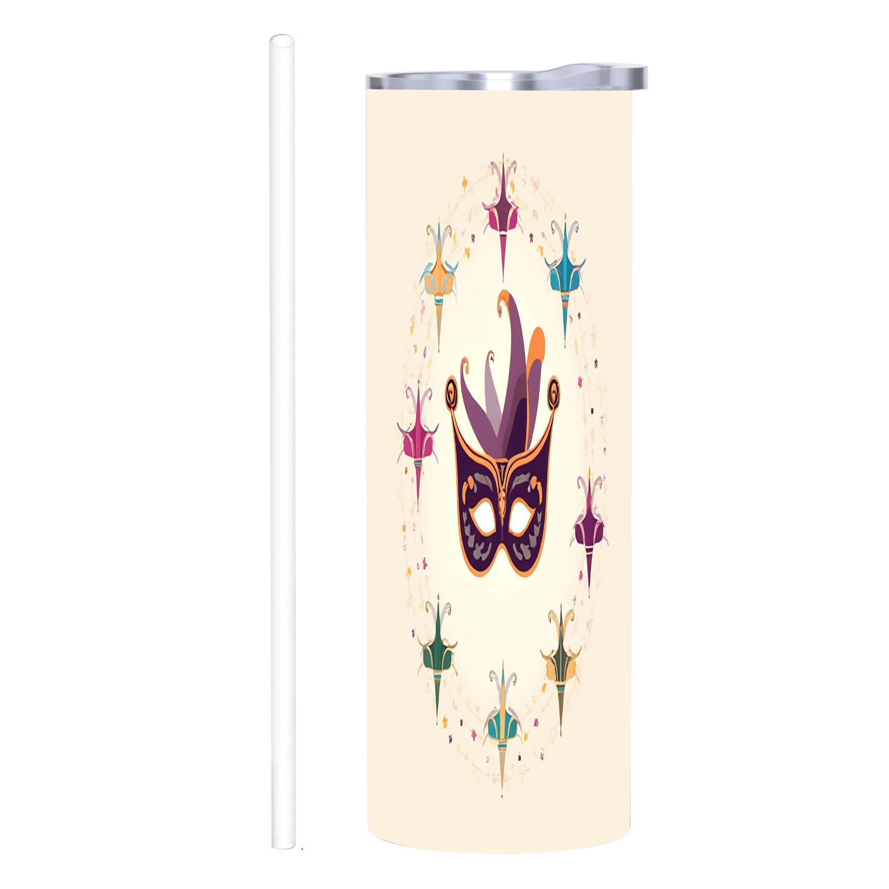 Vibrant 20 oz Stainless Steel Insulated Tumbler with Colorful Fireworks ...