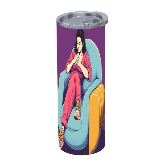 Vibrant 20 oz Stainless Steel Insulated Tumblers with Lids - Stylish Double Wall Travel Mugs for Home Office & Car