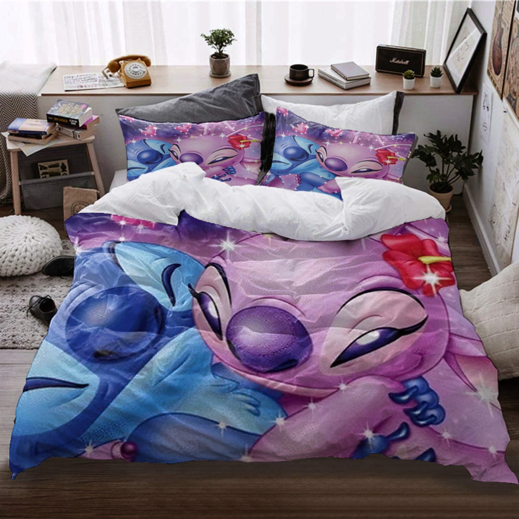Vibrant 3-Piece Duvet Cover Set Featuring & Angel - Whimsical Design