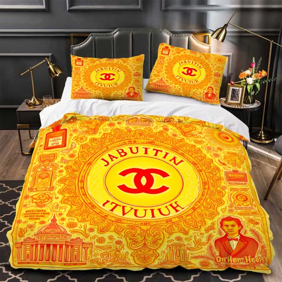 Vibrant 3-Piece Duvet Cover Set with Intricate Patterns - Features ' JABUTIN UTVUIJU ' & ' PARITIN PARITIN ' - Luxurious Modern Bedding