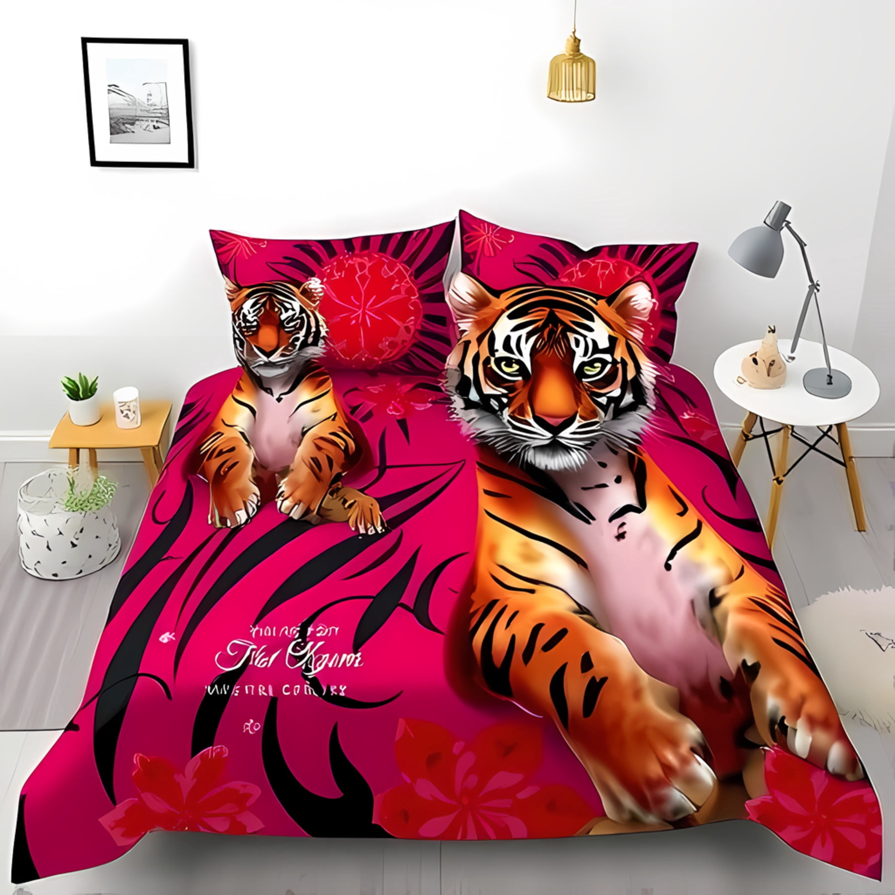 Bohemian Tiger Pattern Print Duvet Cover Bedding Set