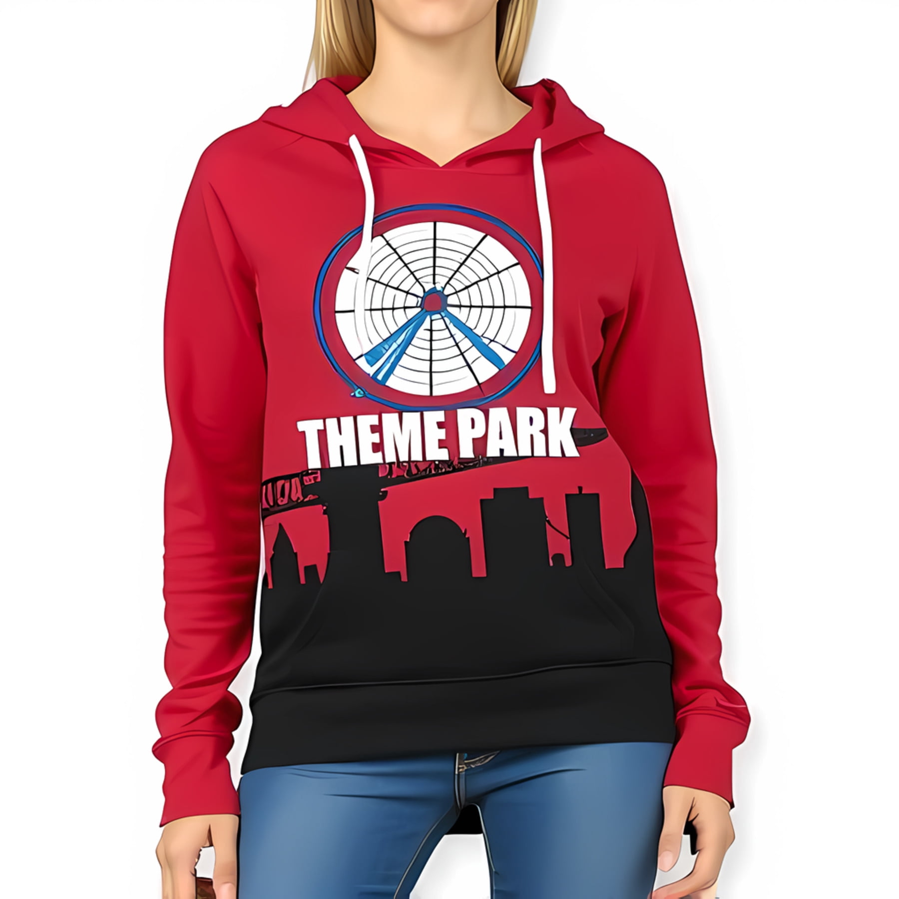 Circus Amusement Park Pattern Print Men Women Pullover Hoodie