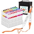 thumbnail image 1 of Vibrant 60-Color Dual Tip Alcohol-Based Art Markers Set - Perfect for Drawing, Sketching, and Coloring, 1 of 10