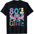 thumbnail image 1 of Vibrant 80's Girl Retro Roller Skates Throwback Vibe Womens T-Shirt, 1 of 4