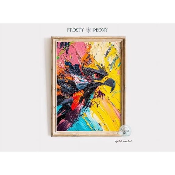 Vibrant Abstract Bald Eagle Art Print, Expressive Wall Art, Modern Abstract Wildlife Art, Wall Art, Modern Wall Decor, 8x12 UNFRAMED