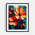 thumbnail image 1 of Vibrant Abstract Blooms - Painting Floral Modern Art Abstract Botanical Flowers Black Framed Wall Art Print 9 x 12 inches, 1 of 3