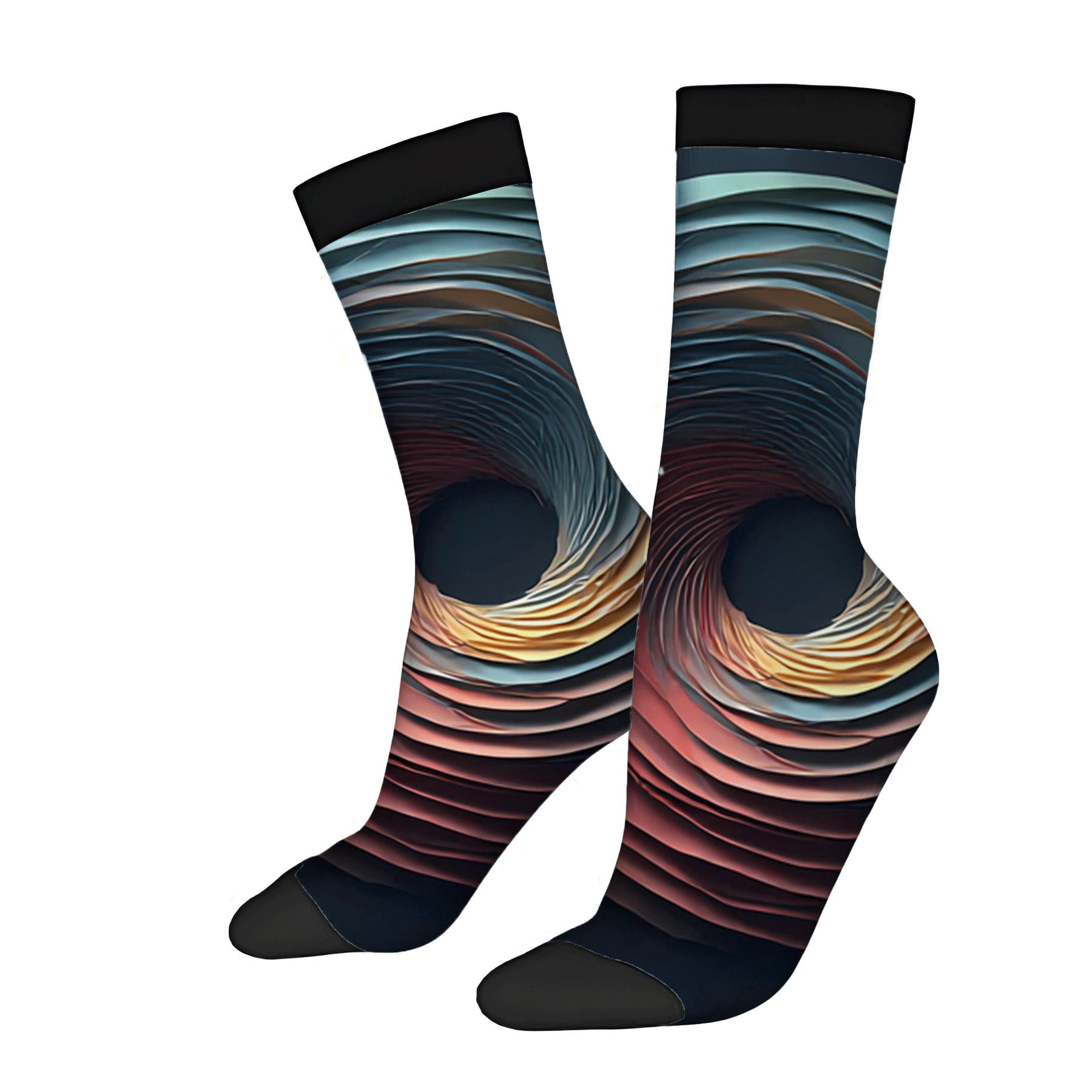 Vibrant Abstract Design Socks - 2 Pairs of Unisex Trendy Socks with ...