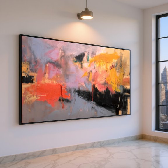 Vibrant Abstract Expressionism Modern Color Splash Wall Decor Contemporary Home Decor Ready To Hang