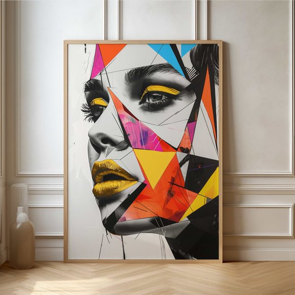 Vibrant Abstract Face Bold Contemporary Art For Fashion Forward Interiors