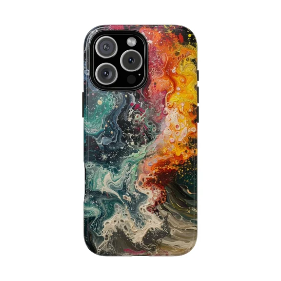 Vibrant Abstract Fluid Art Pattern Case 17 11 12 13 14 15 17 Pro Max