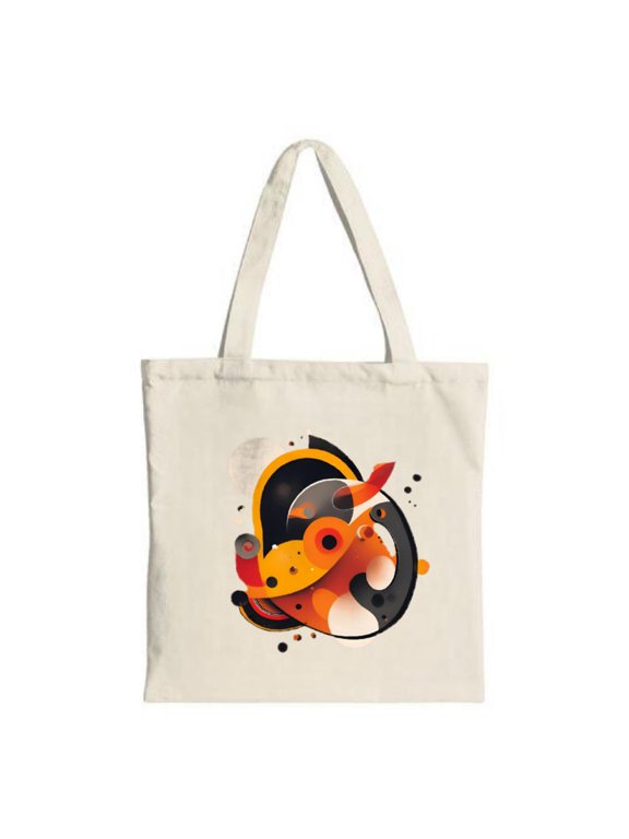 Vibrant Abstract Shapes Tote Bag - Overlapping Circles Design Perfect for Shopping Travel & Parties
