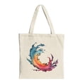 thumbnail image 1 of Vibrant Abstract Tote Bag - Swirling Blue Orange Red & Purple Design Perfect for Shopping Travel & Parties Reusable Canvas, 1 of 4