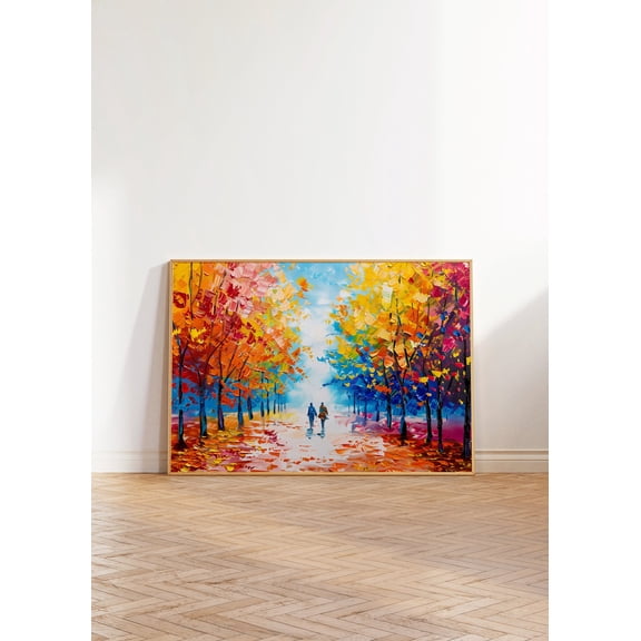 Vibrant Abstract Trees Wall Art, Maximalist Colorful Wall Art, Colorful Autumn Park Print, Trendy Wall Art, Bright Eclectic Decor Wall Art, Modern Wall Decor, 8x12 UNFRAMED
