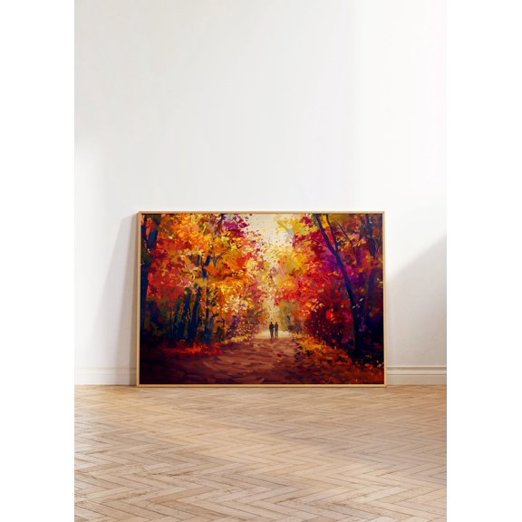 Vibrant Abstract Trees Wall Art, Maximalist Landscape Wall Art, Colorful Autumn Park Print, Trendy Art, Bright Eclectic Decor Wall Art, Modern Wall Decor, 8x12 UNFRAMED