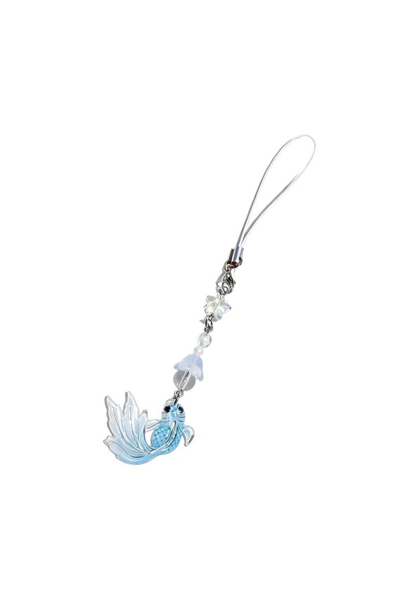 Vibrant Acrylic Fish Phone Charm Keychain Lightweight Accessory For Keys And Bags Shockproof Phone Chain