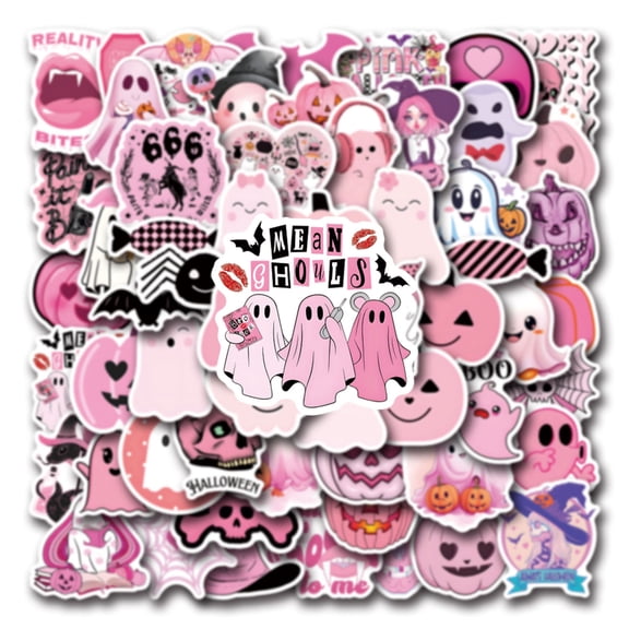 Vibrant Aesthetic Decals For Laptops, Summerween Theme Waterproof Stickers For Hydro Flask Water Bottles And Scrapbooking, Festive Multi Design, 60 Pack
