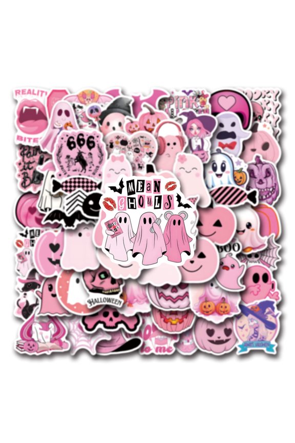 Vibrant Aesthetic Decals For Laptops, Summerween Theme Waterproof Stickers For Hydro Flask Water Bottles And Scrapbooking, Festive Multi Design, 60 Pack