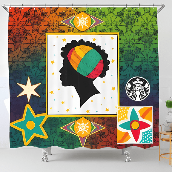 Vibrant African Shower Curtain with Bold & Colorful Patterns
