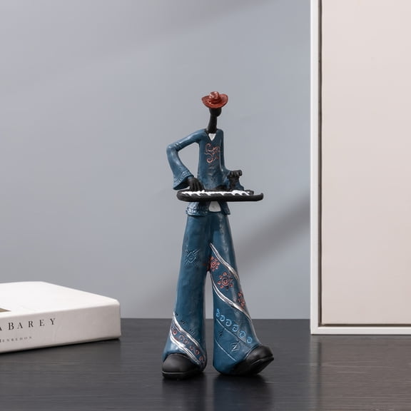 Vibrant American Band Resin Statue - Detailed Musical Instrument Model - Nordic Home Accent for Living Room, Porch, Study - Artisan Crafted Decorative Arts & Crafts
