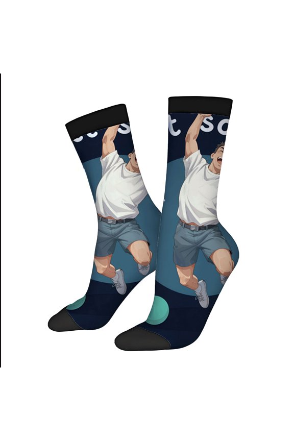 Vibrant Animated Character Socks - 2 Pairs of Unisex Trendy Socks with Playful Design Black Toe Caps and Dynamic Colors
