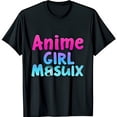thumbnail image 1 of Vibrant Anime Girl Masuix Graphic Black T-Shirt Colorful Gradient Design, 1 of 5