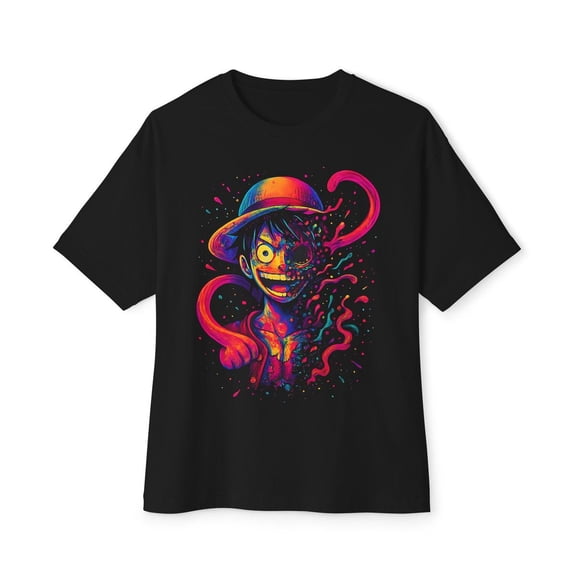 Vibrant Anime Style Graphic Tee Colorful Ink Illustration Boy With Hat Abstract Artistic Design Unisex Cotton T-Shirt, Sizes S-5XL