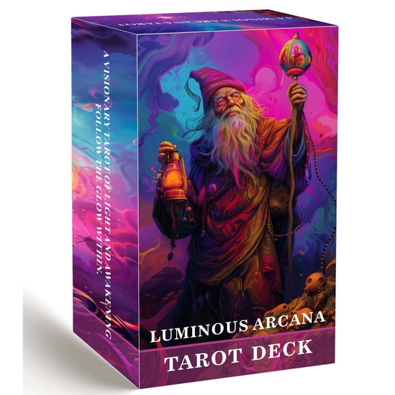 Vibrant Art Illustrated Tarot Deck with Storage Box, Complete 78 Pieces Arcana Cards Set, Compact Travel Size Divination Cards Novelty Gift for Tarot Lovers & New Learners