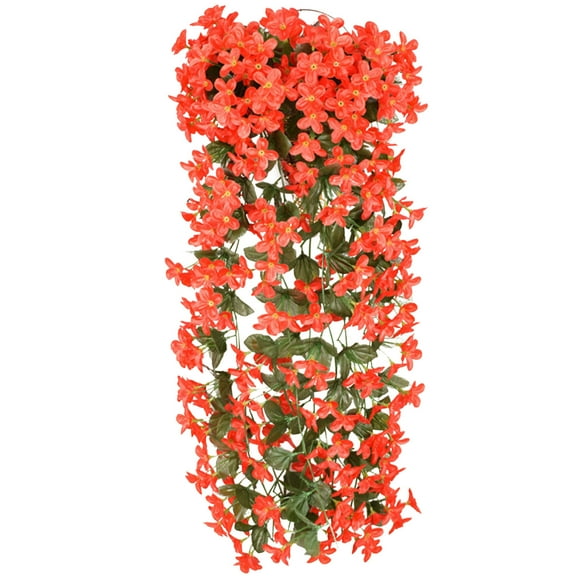 Vibrant Artificial Orange Hanging Flower Garland Lifelike Faux Floral Vine for Home, Wedding, and Garden Decor