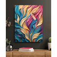 thumbnail image 1 of Vibrant Autumn - Golden Teal Folige Canvas Wall Art, 1 of 2