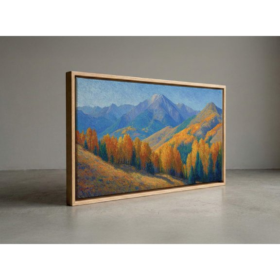 Vibrant Autumn Hills Fall Textured Mountain Portrait Decor Unframed Paper Print